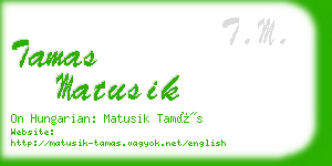 tamas matusik business card